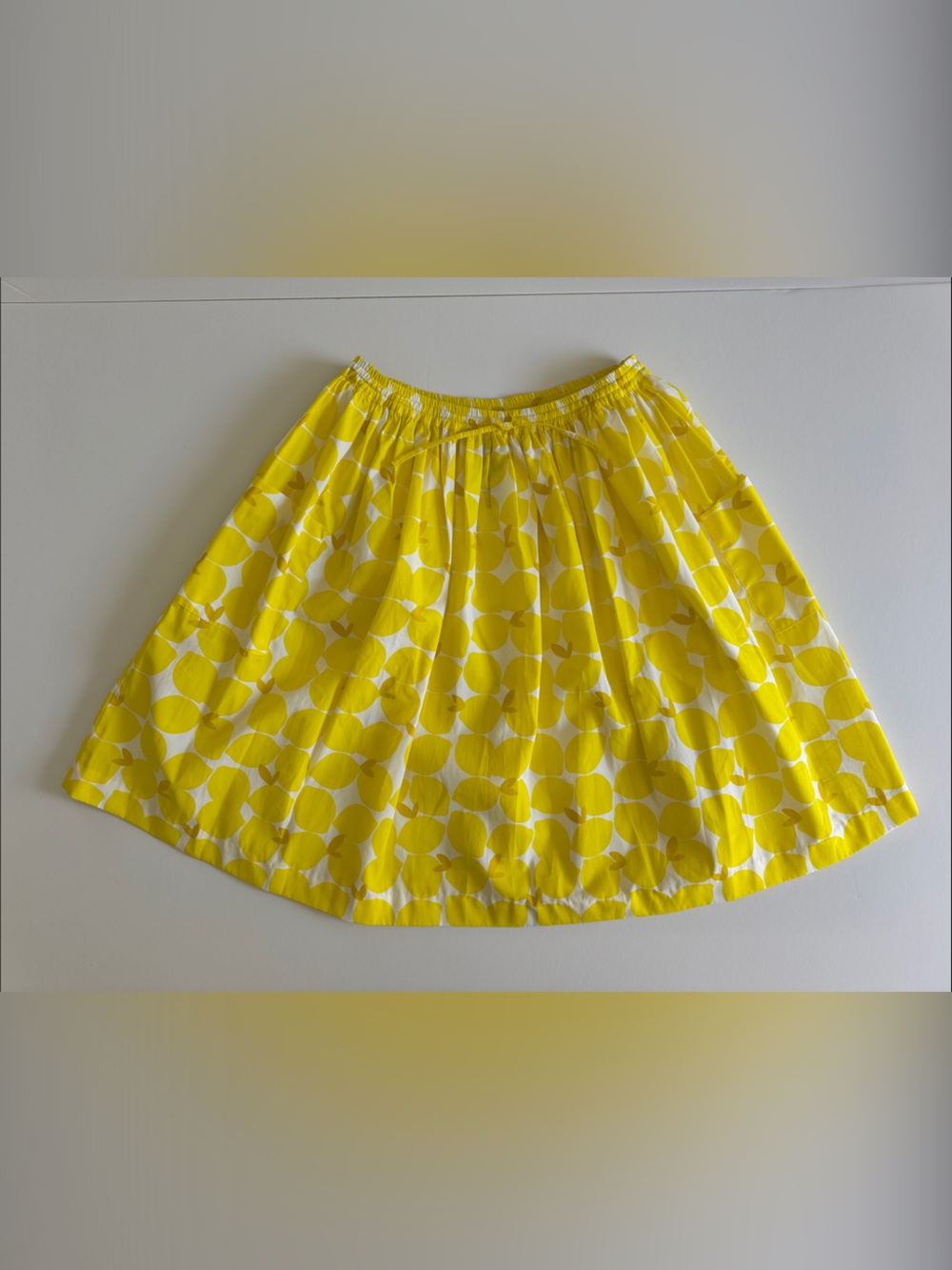 Jacadi Yellow and White Lemon Fruit Print Skirt
